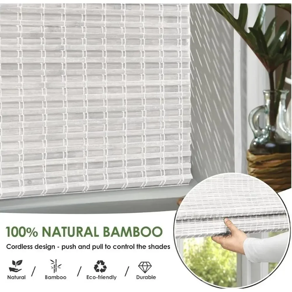 LazBlinds Cordless Bamboo Roman Shade 42.5